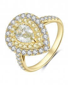 MULTI TONE PEAR DIAMOND ENGAGEMENT RING (TR4105)